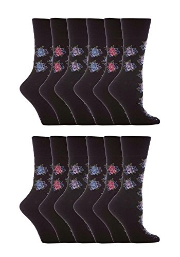 12 pack damen muster breit top weiche halt socken in 20 styles - GG32, 4-8 uk 12 pack damen muster breit top weiche halt socken in 20 styles - GG32, 4-8 uk von Gentle Grip