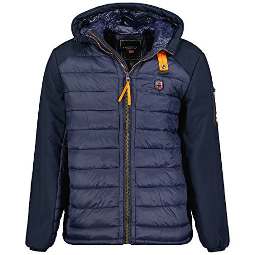 Geographical Norway Abator Men - Winterjacke Herren Warme Steppung Mann Herbst Winter - Warme Manteljacke leicht Kapuze - Daunenjacke Windstopper Langarm Polsterung - Männer (Marineblau XL) von Geographical Norway