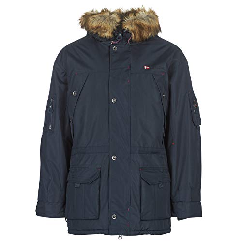 Geographical Norway Herren Parka Jacke Winterjacke Kapuze Webpelz SP216H/GN Größe L Farbe navy von Geographical Norway