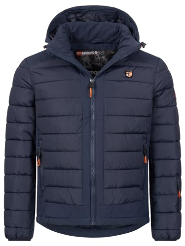 Geographical Norway Aurelien Men - Winterjacke Herren Warme Steppung Mann Herbst Winter - Warme Manteljacke leicht Kapuze - Daunenjacke Windstopper Langarm Polsterung - Männer (Marineblau S) von Geographical Norway