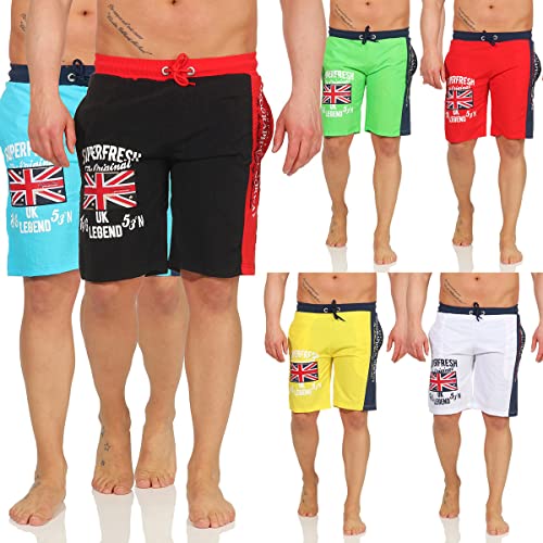 Geographical Norway Herren Badeshorts Quodesh mit Patches Knielang Black S von Geographical Norway