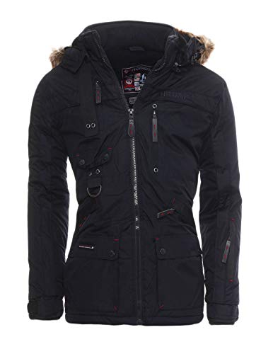 Geographical Norway Chirac Men - Parka Groß Warm Mann Herbst Winter - Wasserabweisender Mantel - Outdoor Pelz Kapuzenjacke - Windjacke - Männer (Marine 4XL) von Geographical Norway