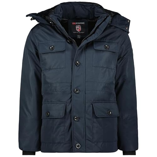 Geographical Norway Coucou Men - Winterjacke Herren Warme Steppung Mann Herbst Winter - Warme Manteljacke leicht Kapuze - Daunenjacke Windstopper Langarm Polsterung - Männer (Marineblau M) von Geographical Norway