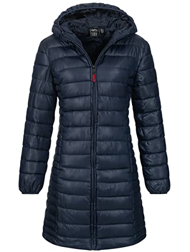 Geographical Norway Damen Winter Jacke Steppjacke Parka Lange gesteppt Wasserabweisend Mantel Steppmantel, Farbe:Navy, Größe:XL 42 von Geographical Norway