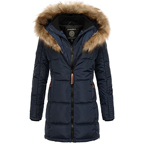 Geographical Norway Damen Winterjacke mit UD Beanie Beauti Navy XL von Geographical Norway