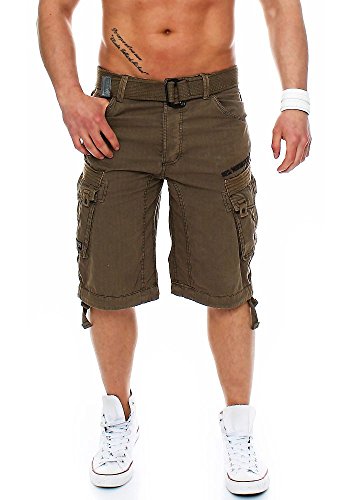 Geographical Norway Herren Baumwoll Cargo Shorts Parasol Stoff-Gürtel,Storm,XXL von Geographical Norway