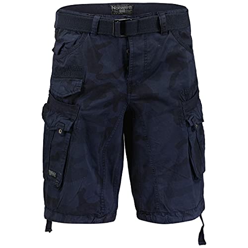 Geographical Norway Herren Cargo Short Sommer Bermuda Kurze Hose Shorts Brandiing- Production (XXL, CAMO Navy) von Geographical Norway