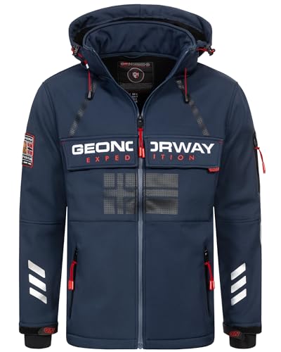 Geographical Norway Herren Frühlings Jacke Softshell Jacke Windbreaker Übergangs Regen Jacke Sport, Farbe:Navy, Größe:L 50 von Geographical Norway