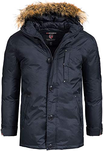 Geographical Norway Herren Parka Jacke Men Outdoor Winterparka Winterjacke Outdoorjacke (XXL, Dunkelblau) von Geographical Norway