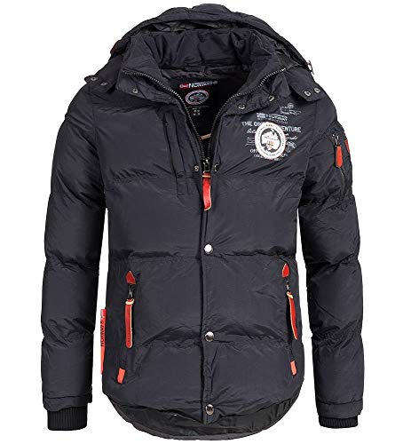 Geographical Norway Herren Parka Jacke Verveine Kapuze Patches WU5932H/GNO Größe 2XL Farbe navy von Geographical Norway