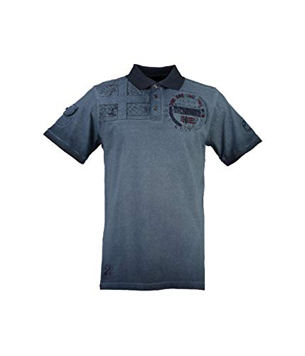 Geographical Norway Herren Poloshirt Kinflat, Grau Gr. XL, marine von Geographical Norway