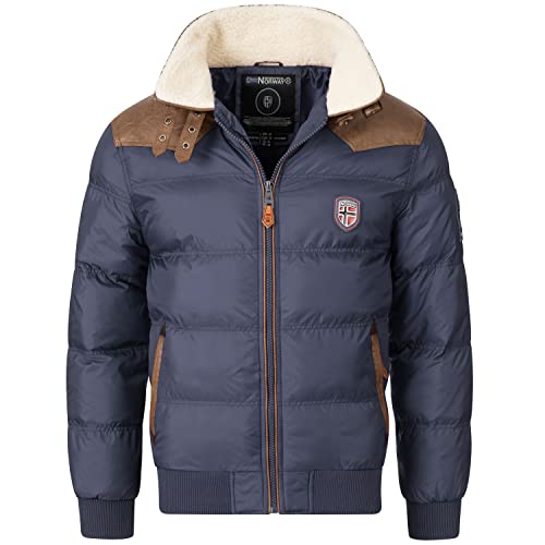 Geographical Norway Herren Winterjacke Abram Navy -5XL - mit UD Beanie von Geographical Norway