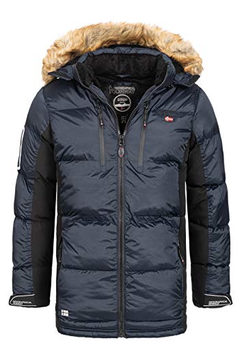 Geographical Norway Herren Winterjacke Jacke Parka Wanderjacke Herren Jacken Warm Parka Softshell Jacke Outdoorjacken Kurz-Mantel Kapuze H-261 Navy M von Geographical Norway