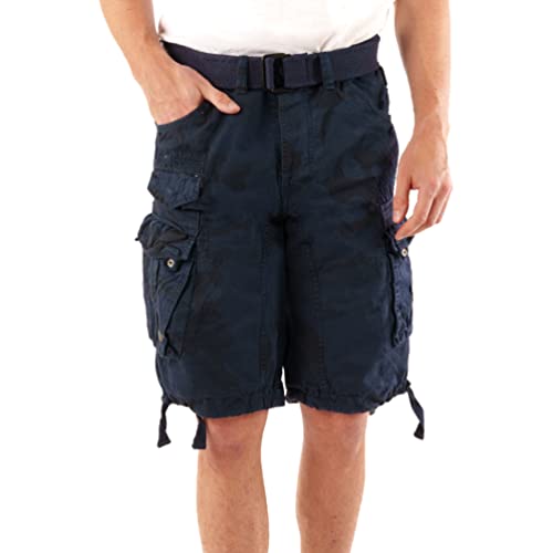 Geographical Norway Panoramique Men - Herren Bermuda Shorts Kurze Manner - Herren Sport Cargo Short Sommer - Regular Herrenshorts Chino Bermuda Shorts Fit (CAMO Marineblau L) von Geographical Norway