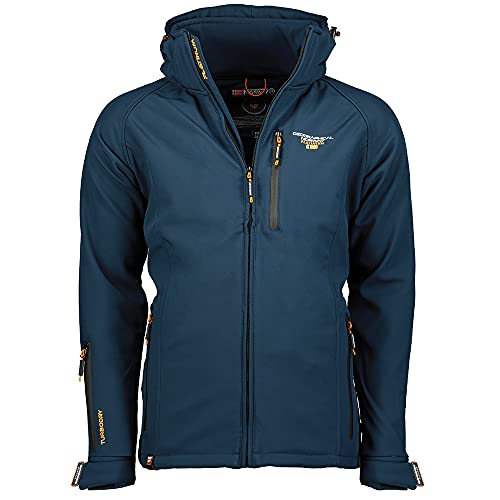 Geographical Norway TABOO MEN - Winterjacke Herren Softshelljacke - OutdoorJacke Funktionsjacke - Funktionsjacke Ubergangsjacke Wasserabweisend - Ideal Für Outdoor Aktivitäten Blau XL von Geographical Norway