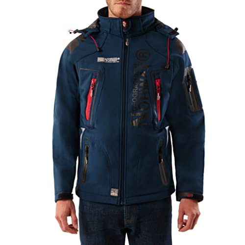 Geographical Norway Techno Softshelljacke Herren Kapuze abnehmbar, Navy, M von Geographical Norway