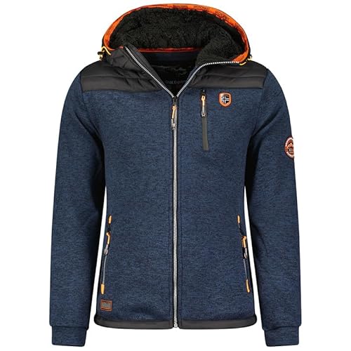 Geographical Norway Toledo Men - Fleece Halbdick Mann Warm Fermetur Zip - Jacke Herbst Winter Frühling Warm Männer - Langarm Pullover Weich Komfort Outdoor (Marineblau 3XL) von Geographical Norway