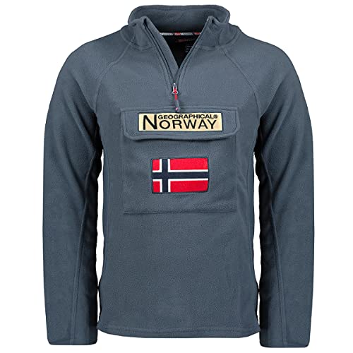 Geographical Norway Tymclass Hz Men - Fleecejacke Herren Warm Dicker Reißverschluss - Sweatshirtjacke Winter Warm Herren Weich - Sweatshirt Weiches Futter Lange Ärmel (Marineblau L) von Geographical Norway