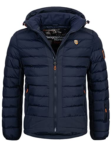 Geographical Norway Winter Jacke Parka Steppjacke Kapuze Kapuzenjacke Parka Outdoor Stepp FvS Production H-H, Farbe:Navy, Größe:M von Geographical Norway