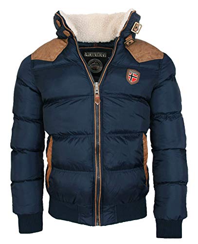 Geographical Norway warme Winterjacke Designer Herren Winter Stepp Jacke [GeNo-31-Navy-Gr.S] von Geographical Norway