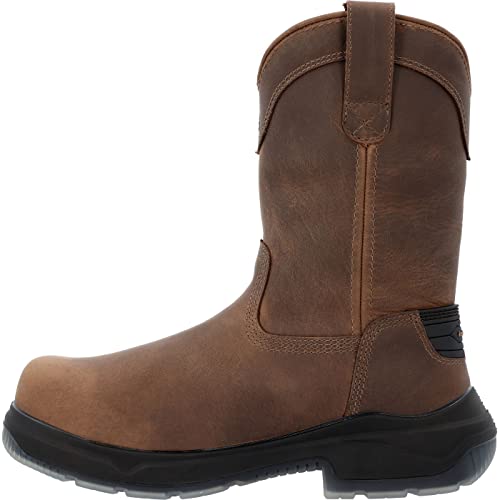 Georgia Boot FLXpoint Ultra Gummistiefel zum Überziehen mit Zehenkappe aus Verbundmaterial, wasserdicht, Schwarz und Braun, 11.5 Wide von Georgia Boot