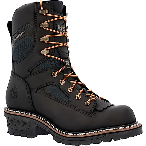 Georgia Boot LTX Logger Arbeitsstiefel mit Zehenkappe aus Verbundmaterial, wasserdicht, Schwarz, 10 von Georgia Boot