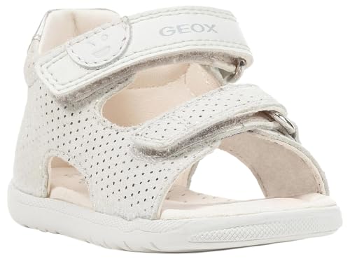 Geox B MACCHIA Gir Sandal, Off White/LT Silver, 26 EU von Geox