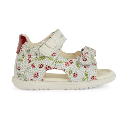 Geox Baby-Mädchen B MACCHIA Gir Sandal, Off White/RED, 18 EU von Geox