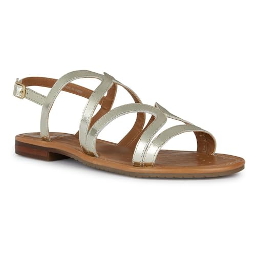 Geox D Sozy S Y Flat Sandal, LT Gold, 35 EU von Geox