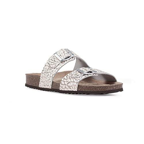 Geox D BRIONIA Sandal, White/Gold, 41 EU von Geox