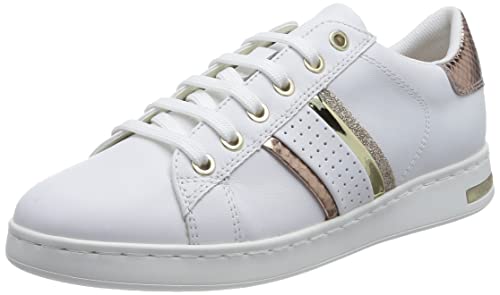 Geox D Jaysen Sneaker, White/Rose Gold, 36 EU von Geox