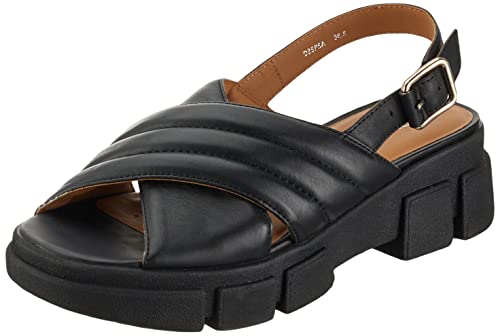 Geox Damen D LISBONA Sandal, Black, 38 EU von Geox