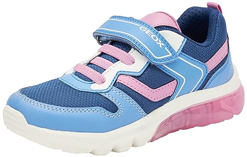 Geox Damen J CIBERDRON Girl Sneaker, Navy/PINK, 37 EU von Geox