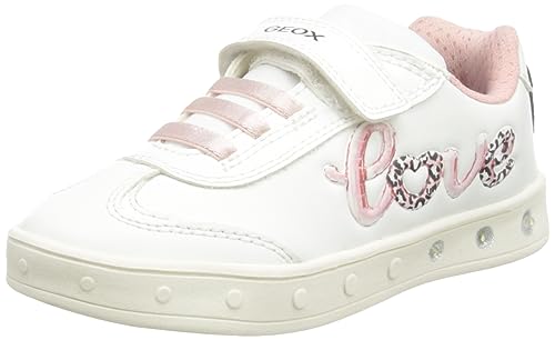 Geox Damen J Skylin Girl Sneaker, White/LT PINK, 37 EU von Geox