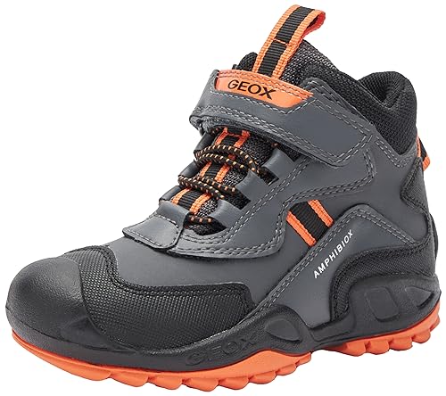 Geox Herren J New Savage Boy B A Sneaker, DK Grey/ORANGE, 37 EU von Geox