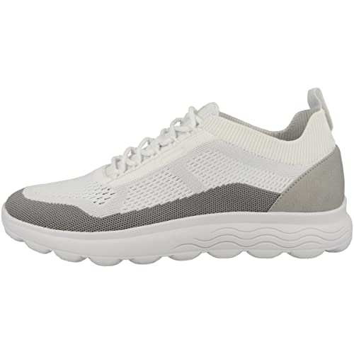 Geox Herren Spherica U Sneakers, White Light Grey, 39 EU Schmal von Geox