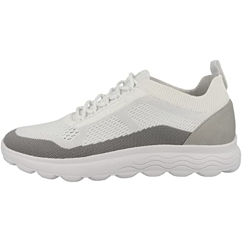 Geox Herren Spherica U Sneakers, White Light Grey, 46 EU Schmal von Geox