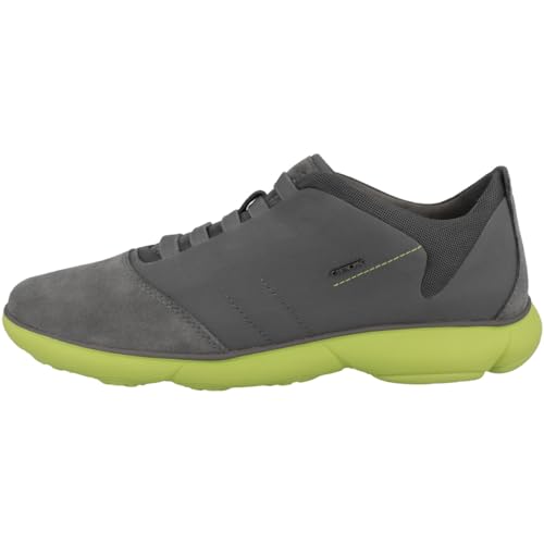 Geox Herren U Nebula B Sneaker, Charcoal/Lime Green, 42 EU von Geox