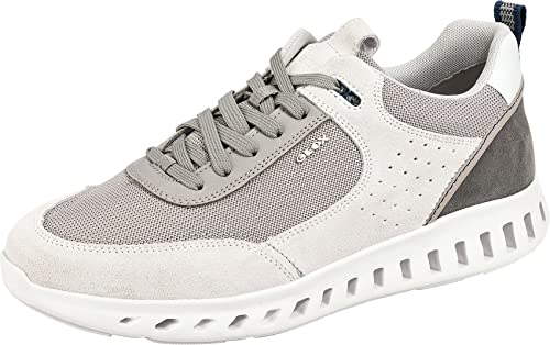 Geox Herren U Outstream Sneakers, Off White Lt Grey, 45 EU von Geox