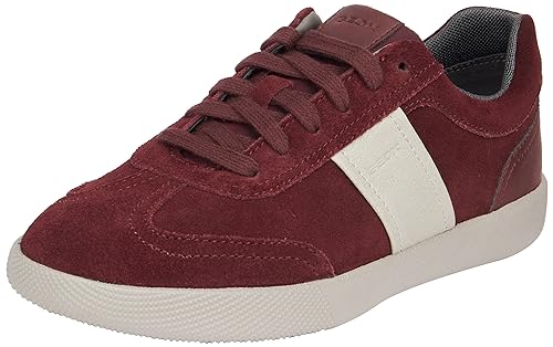 Geox Herren U RIETI A Sneaker, Wine/LT Grey, 43 EU von Geox