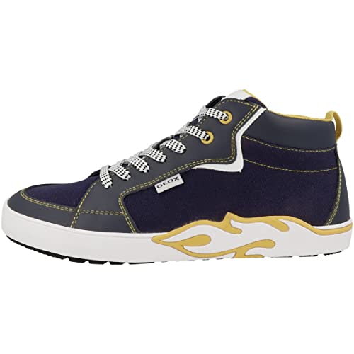 Geox J ALPHABEET Boy Sneaker, Navy/Yellow, 26 EU von Geox