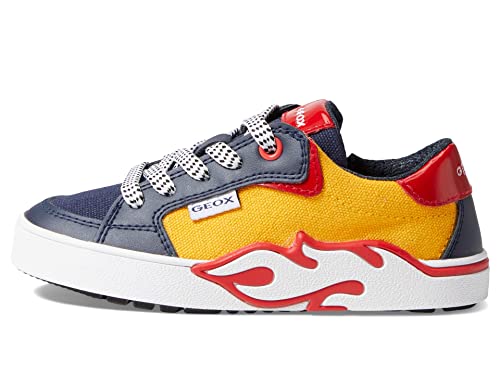 Geox J ALPHABEET Boy Sneaker, Yellow/Navy, 34 EU von Geox