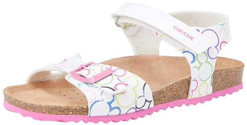 Geox Mädchen J Adriel Girl C Sandal, White Multicolor, 27 EU von Geox