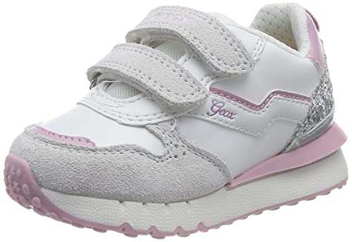 Geox J FASTICS Girl Sneaker, Off White/PINK, 37 EU von Geox