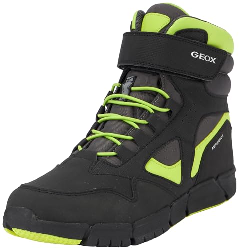 Geox J FLEXYPER Boy B ABX Ankle Boot, Black/Lime, 32 EU von Geox