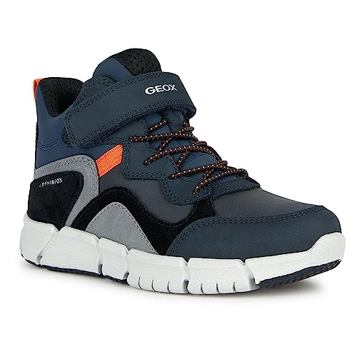 Geox J FLEXYPER Boy B ABX Ankle Boot, Navy/ORANGE, 37 EU von Geox