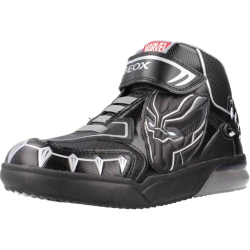 Geox J GRAYJAY Boy Sneaker, Black/Silver, 38 EU von Geox