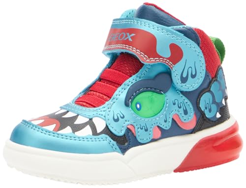 Geox J GRAYJAY Boy Sneaker, LT Blue/RED, 32 EU von Geox