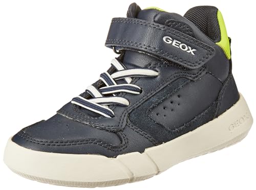 Geox J HYROO Boy A Sneaker, Navy/Lime, 39 EU von Geox