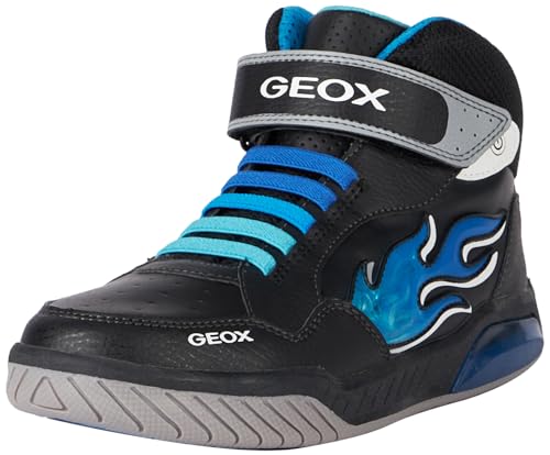 Geox J INEK Boy Sneaker, Black/LT Blue, 25 EU von Geox